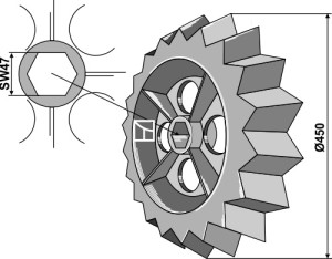 Roue dentée - Ø450mm