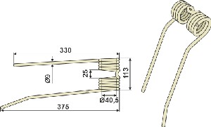 Hay tine Ø9 - left