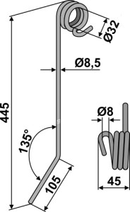 Wiedegtand Ø8,5mm