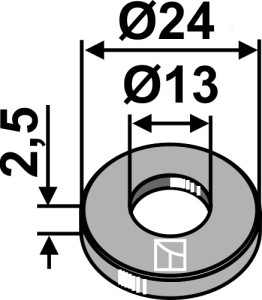 Washer Ø24x2,5xØ13 - DIN125