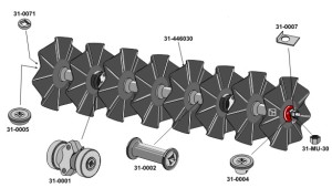 Train de disques assembles avec disques ondulés Ø450