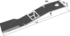 Mower blade 710mm - left