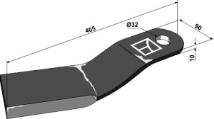 Mower blade 405mm - left
