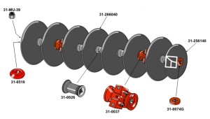 Disc gang assembly with plain discs Ø660