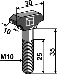 Lijstbout M 10 x 35