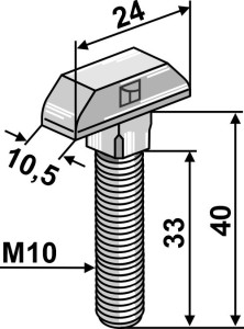 Lijstbout M 10x40 - verzinkte uitvoering