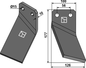 Dent rotative 177x100mm, droit