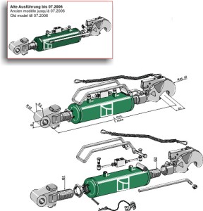 Hydraulische topstang met vanghaken en stangkop