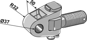 Stangkop tractorkant - M36x3