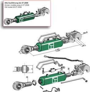 Hydraulische topstang met vanghaak en spindel