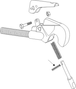 Stift voor topstang-vanghaken, oud model