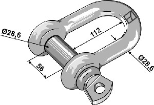 Rechte schakel 28,6mm verzinkt
