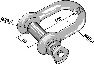 Rechte schakel 25,4mm verzinkt