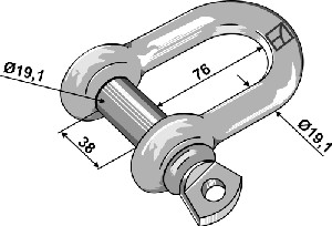 Rechte schakel 19,1mm verzinkt