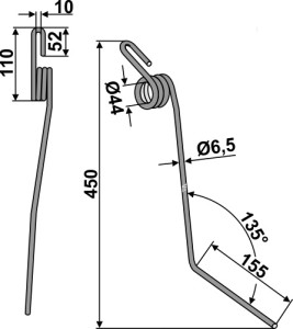 Wiedegtand Ø6,5mm
