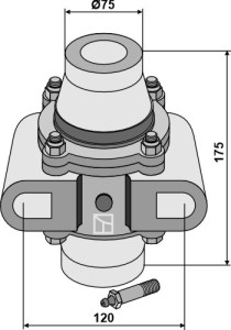 Bearing compl. for 30x30 square shaft