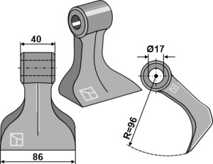 Hamerklepel 86x40mm