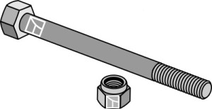 M10x120 bolt with nut