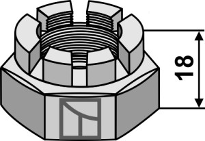 Hexagon castle nut M 30 x 3,5 for 30x30 square shaft