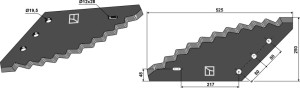 Couteau pour mélangeurs de fourrage, droit