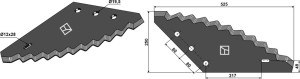 Couteau pour mélangeurs de fourrage, gauche - revêtement carbure