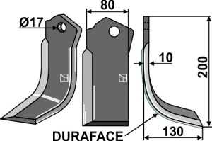 Couteau DURAFACE 200x80mm, droit