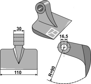 Hamerklepel 110x30mm