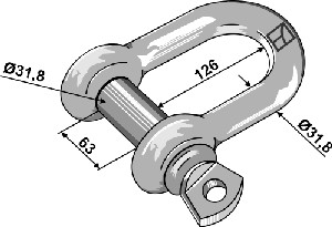 Rechte schakel 31,8mm verzinkt