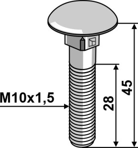 Saucer-head screw M10x1,5x45 - galvanized