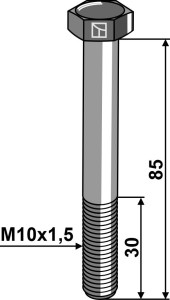 Hexagon bolt M10x1,5x85 without nut