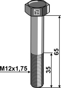 Zeskantmoer M12x1,75x65 zonder moer