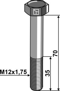 Zeskantmoer M12x1,75x70 zonder moer