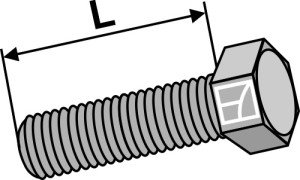 Boulon à tête hexagonal M10x1,5x30 sans écrou - galvanisée