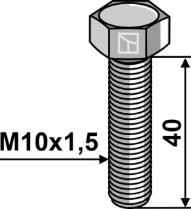 Hexagon bolt M10x1,5x40 without nut