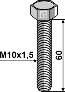 Zeskantmoer M10x1,5x60 zonder moer