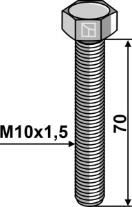 Zeskantmoer M10x1,5x70 zonder moer