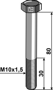 Zeskantmoer M10x1,5x80 zonder moer