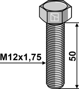 Zeskantmoer M12x1,75x50 zonder moer