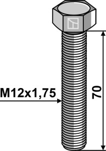 Zeskantmoer M12x1,75x70 zonder moer