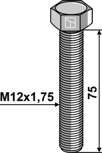 Zeskantmoer M12x1,75x75 zonder moer