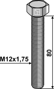 Zeskantmoer M12x1,75x80 zonder moer