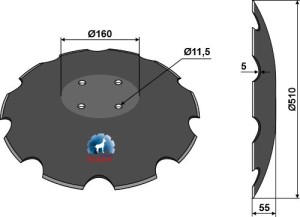 Notched disc - Ø510x5