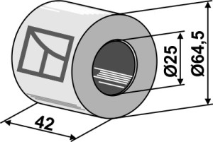 Hardwood bearing - Ø25mm