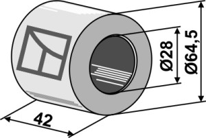 Hardwood bearing - Ø28mm