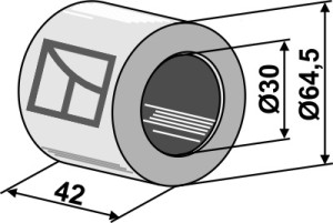 Hardwood bearing - Ø30mm
