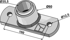 Bearing flange with bush inpressed - Ø35,5