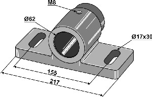 Plain bearing for assembling on round shaft Ø60mm