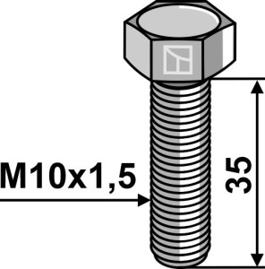 Zeskantmoer M10x1,5x35 zonder moer