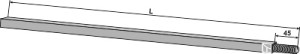 Square shaft 26x26 - 2050 - M24x2