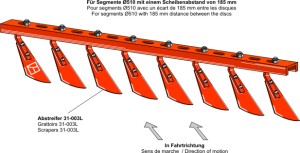 Scraper-bars with 16 scrapers - left